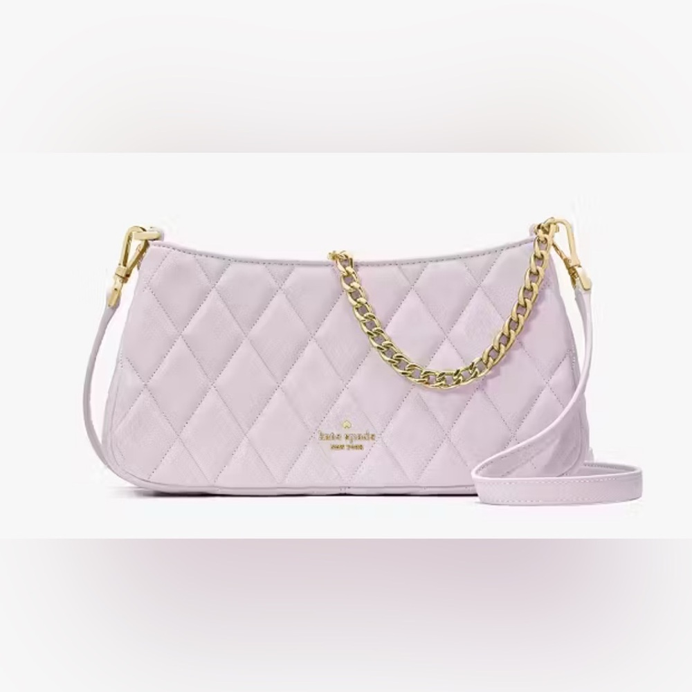 Kate Spade Pink and Gold Quilted Shoulder Bag